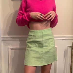 lime green mini skirt cotton